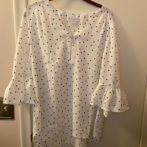 NWT Liz Claiborne polka dot blouse size Large